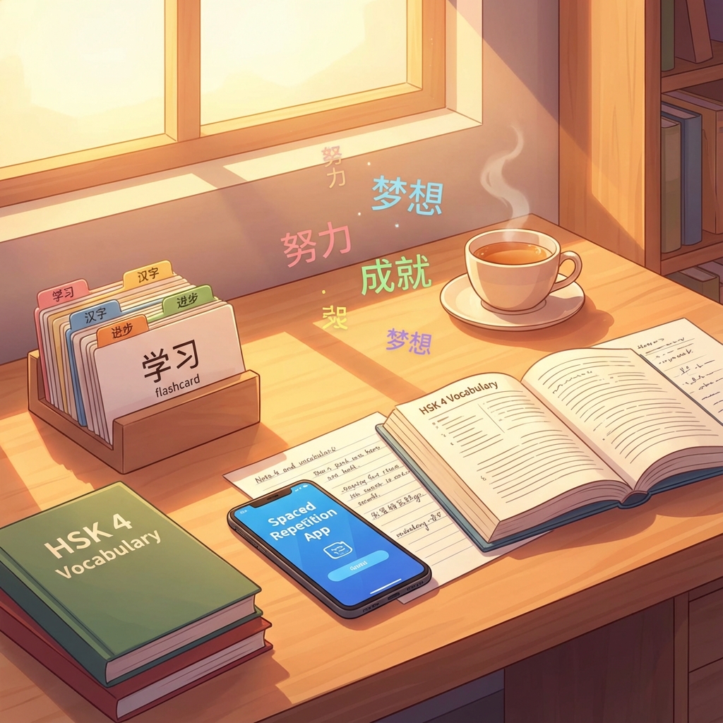 Học sinh học từ vựng HSK 4 với flashcards